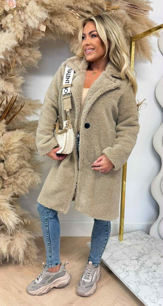 SUPER SOFT TEDDY COAT BEIGE
