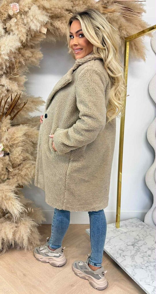 SUPER SOFT TEDDY COAT BEIGE