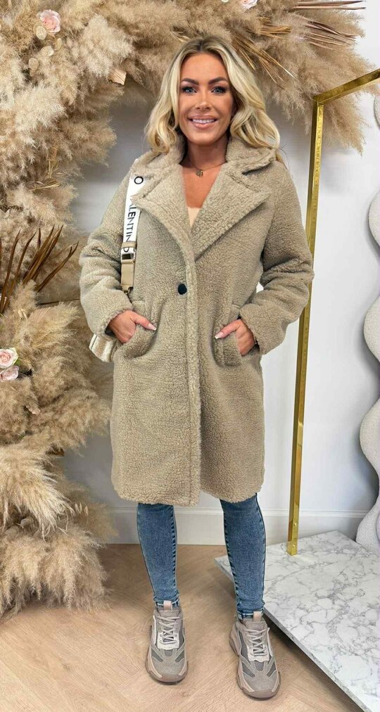SUPER SOFT TEDDY COAT BEIGE