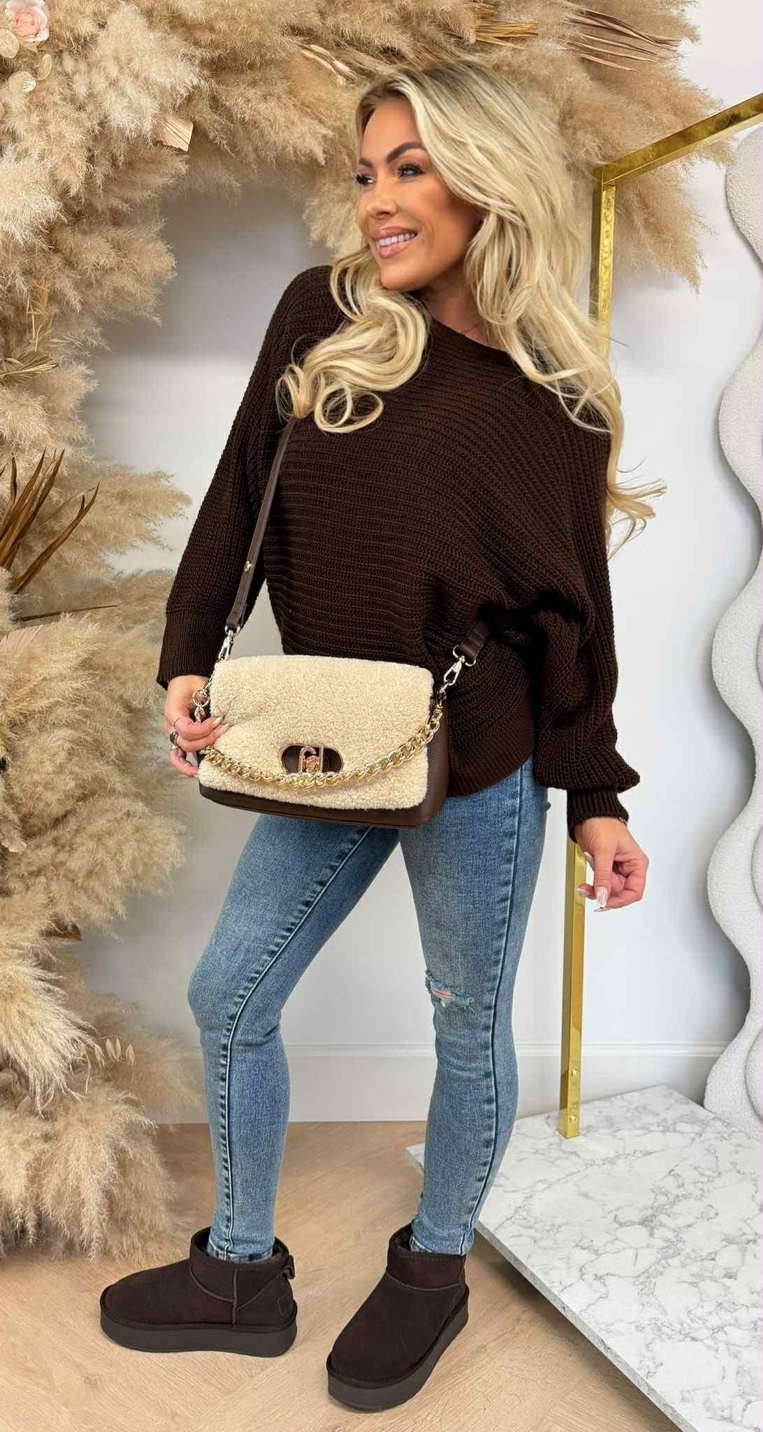 BASIC KNITTED SWEATER CHOCO