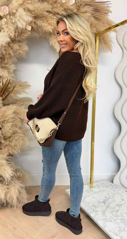 BASIC KNITTED SWEATER CHOCO