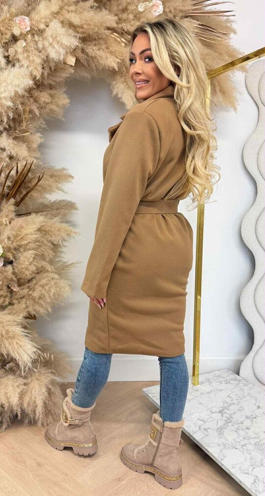 PERFECT BELT COAT CAMEL