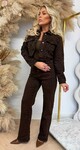 DESTROYED STRETCH DENIM JACKET 637-19 CHOCO