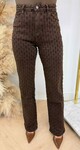 DESTROYED WIDE LEG JEANS 655-19 CHOCO