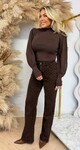 MESH SLEEVE TOP 9324 CHOCO