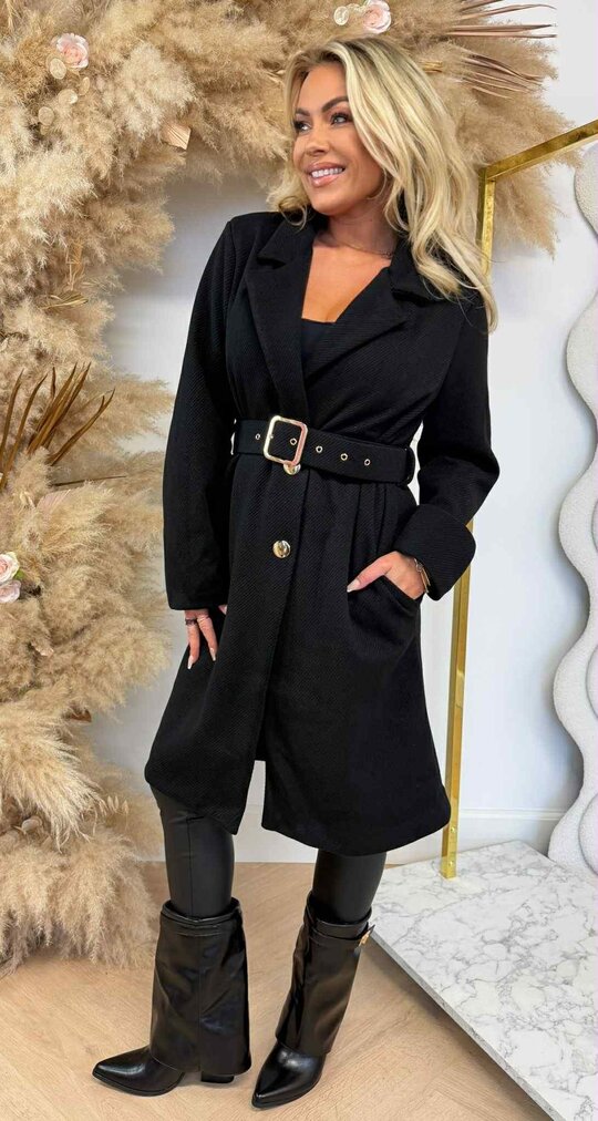 PERFECT BELT COAT BLACK