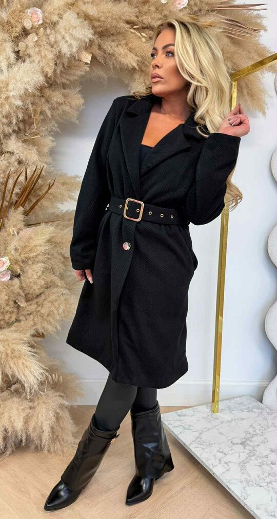PERFECT BELT COAT BLACK