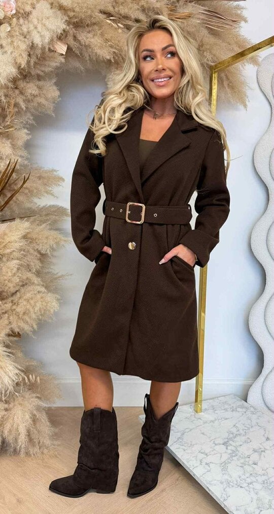 PERFECT BELT COAT CHOCO