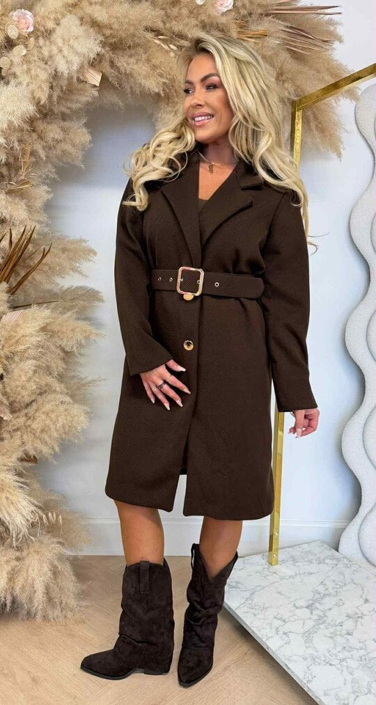 PERFECT BELT COAT CHOCO