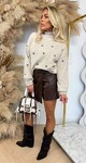 BOW TURTLE NECK SWEAT SH700 BEIGE