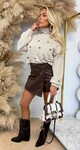 BOW TURTLE NECK SWEAT SH700 BEIGE