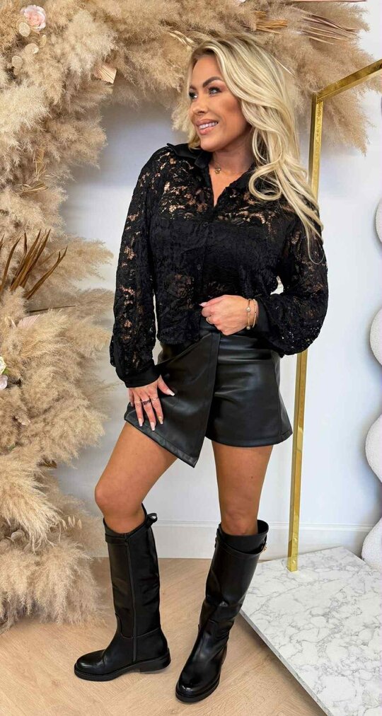 LACY BLOUSE 68224 *H* BLACK