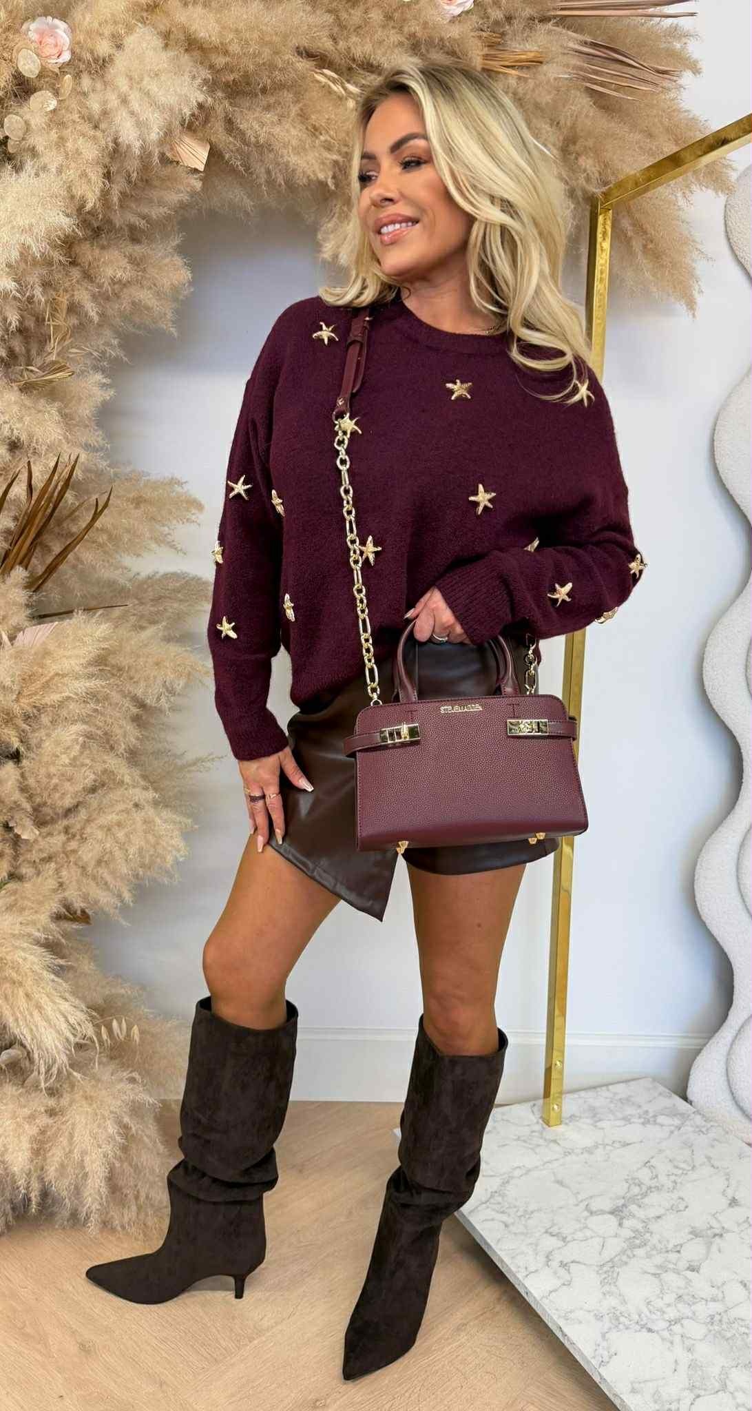 STARS GOLDIE SWEAT 983 BORDEAUX