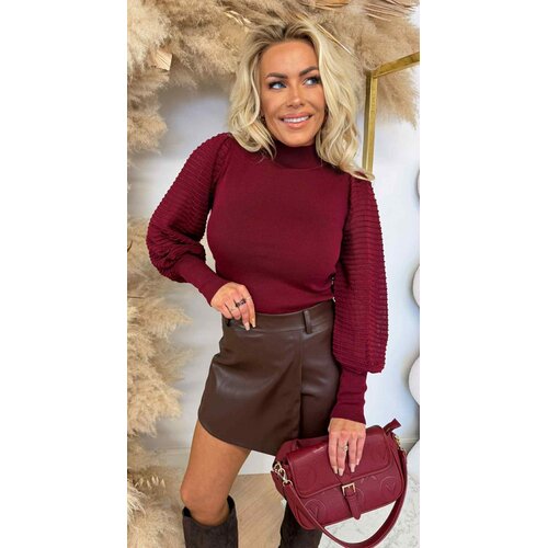 MESH SLEEVE TOP 9324 BORDEAUX