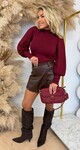 MESH SLEEVE TOP 9324 BORDEAUX