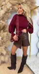 MESH SLEEVE TOP 9324 BORDEAUX
