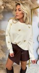 LOVELY HEART SWEAT AM900 BEIGE
