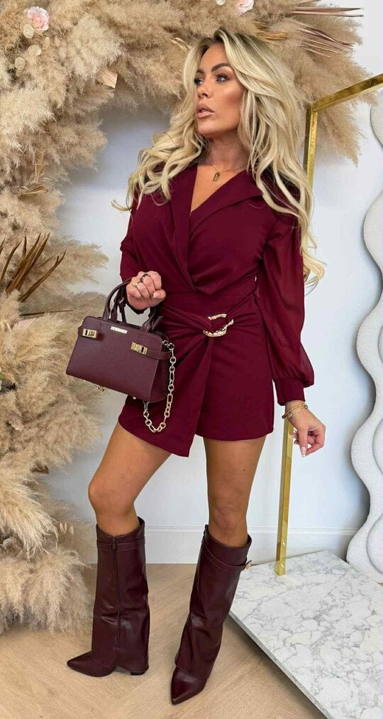 GOLDIE OMSLAG PLAYSUIT BORDEAUX