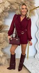 GOLDIE OMSLAG PLAYSUIT BORDEAUX