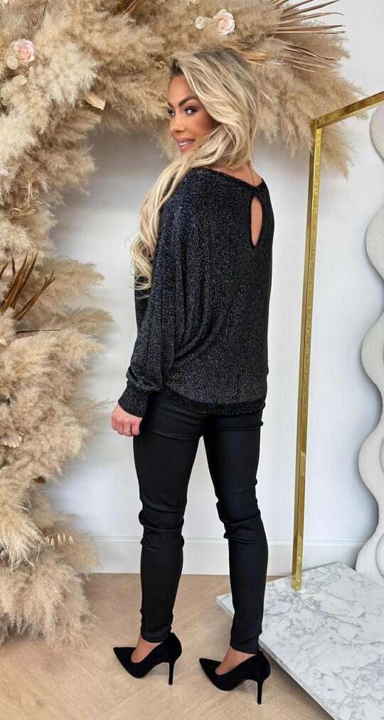 LUREX SPARKLE SWEAT BLACK