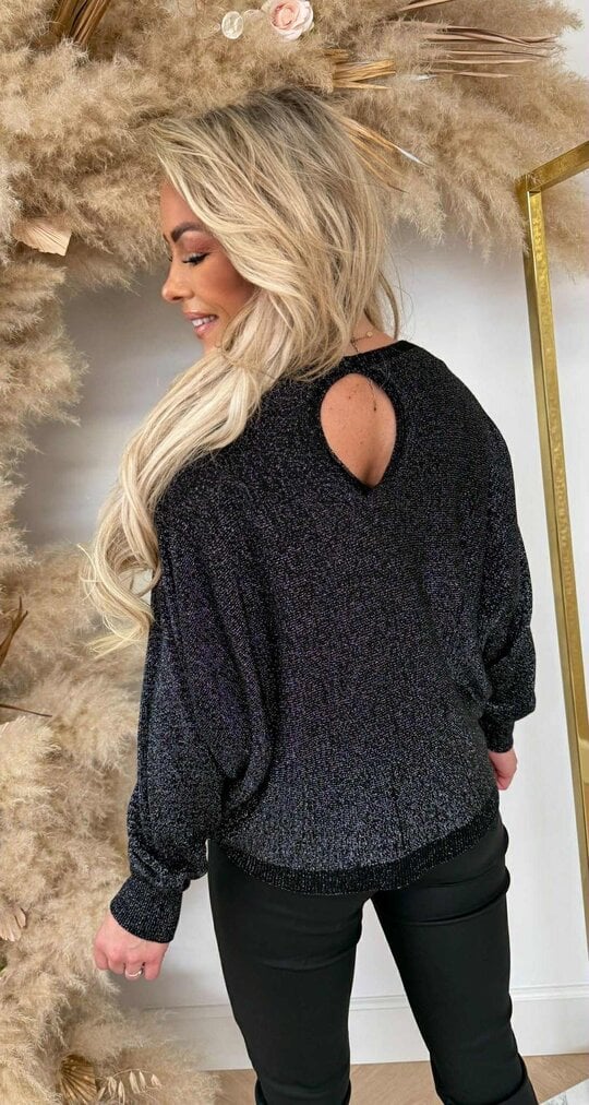 LUREX SPARKLE SWEAT BLACK