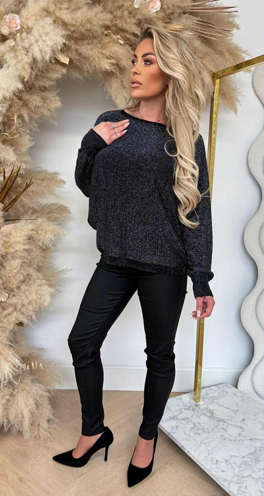 LUREX SPARKLE SWEAT BLACK