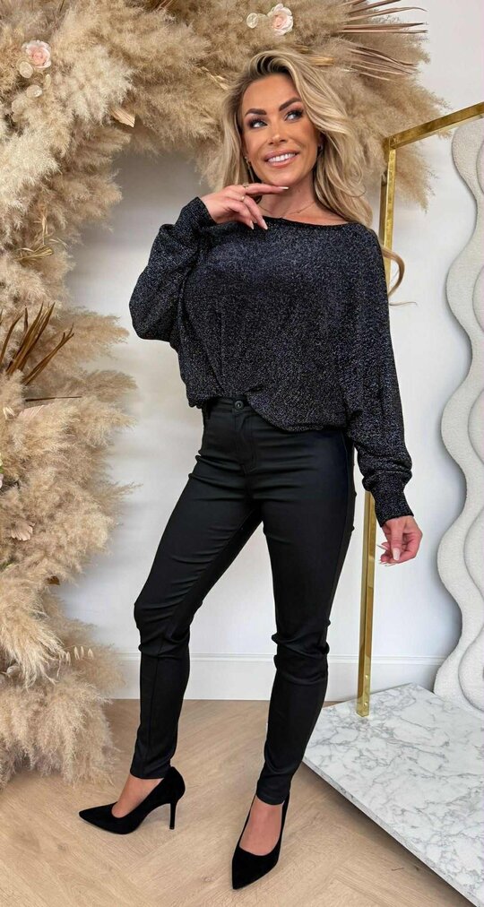 LUREX SPARKLE SWEAT BLACK