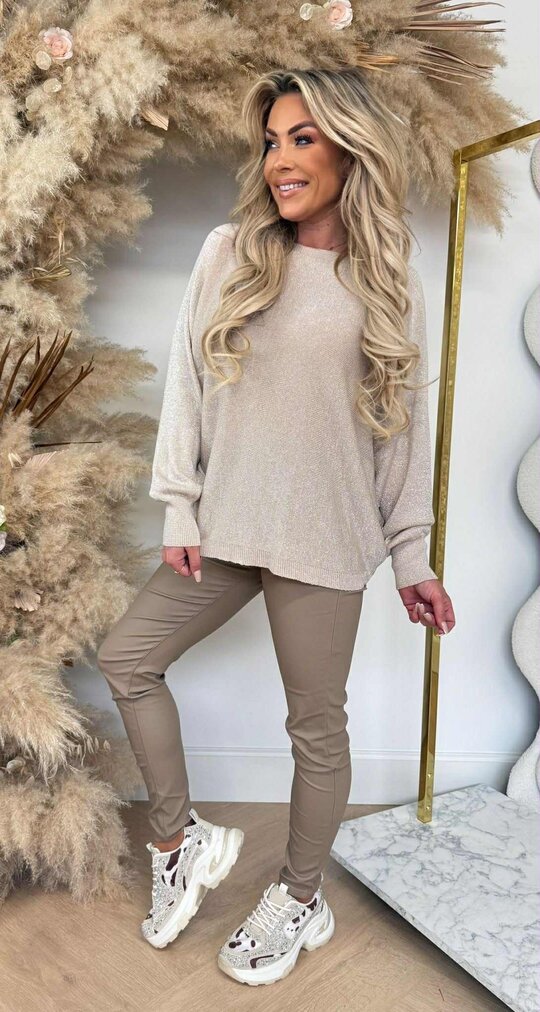 LUREX SPARKLE SWEAT BEIGE