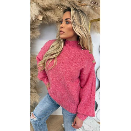 GLAM BUTTON SWEAT 8056 PINK GLAM BUTTON SWEAT 8056 PINK