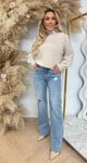 GLAM BUTTON SWEAT 8056 BEIGE