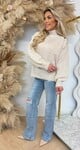 GLAM BUTTON SWEAT 8056 BEIGE