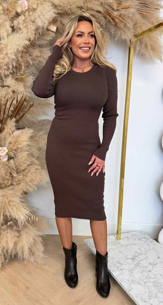 BASIC RIB DRESS 2006 CHOCO