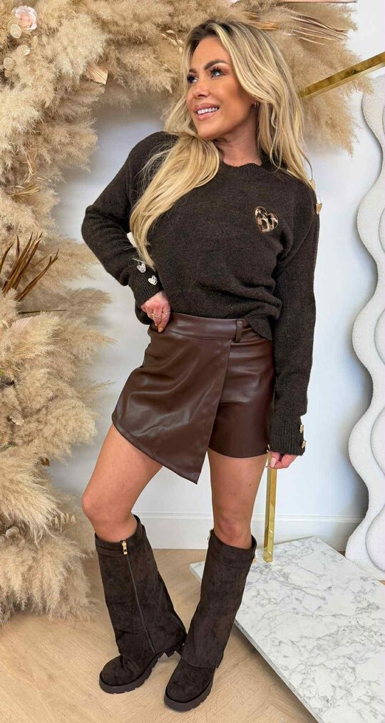HARTJES SLEEVE SHOULDER SWEAT AM831 CHOCO