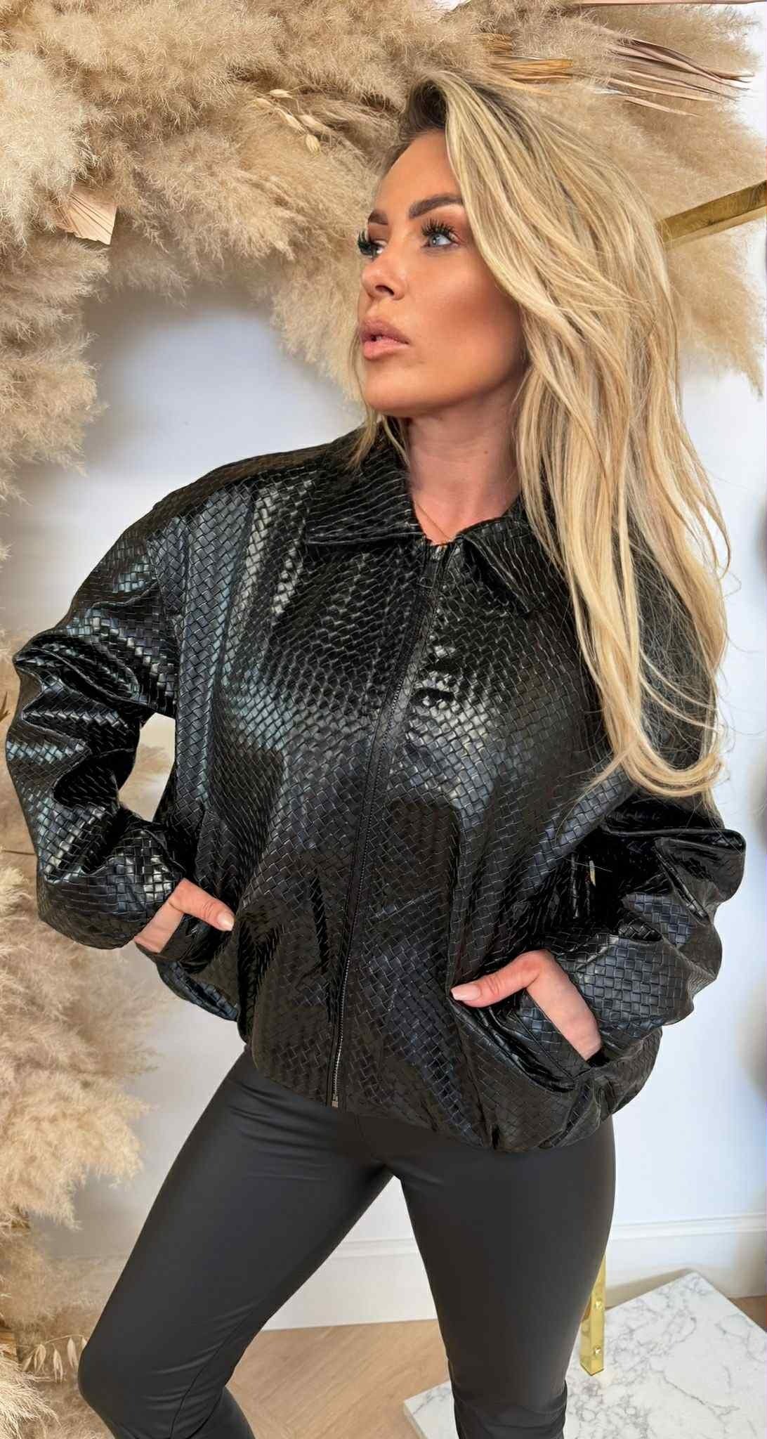 NIRO BRAIDED VEGAN JACKET 8380 BLACK