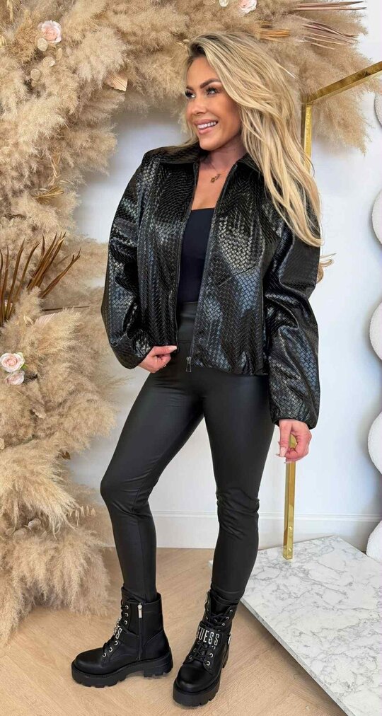 NIRO BRAIDED VEGAN JACKET 8380 BLACK