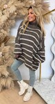 OVERSIZED JUMELLE STIKSEL STRIPE SWEAT CHOCO OVERSIZED JUMELLE STIKSEL STRIPE SWEAT CHOCO