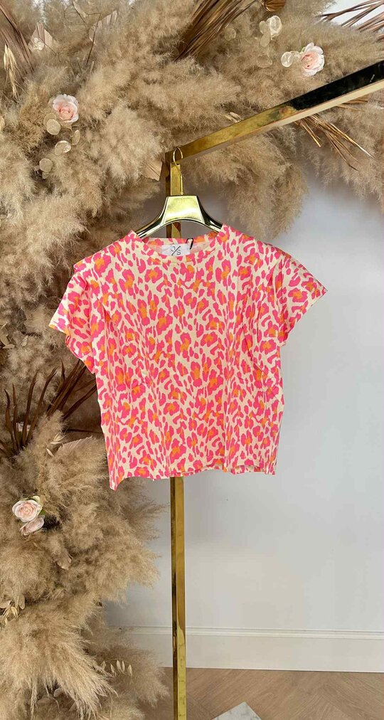 JS OVERSIZED LEO SHIRT TS890 FLUOPINK