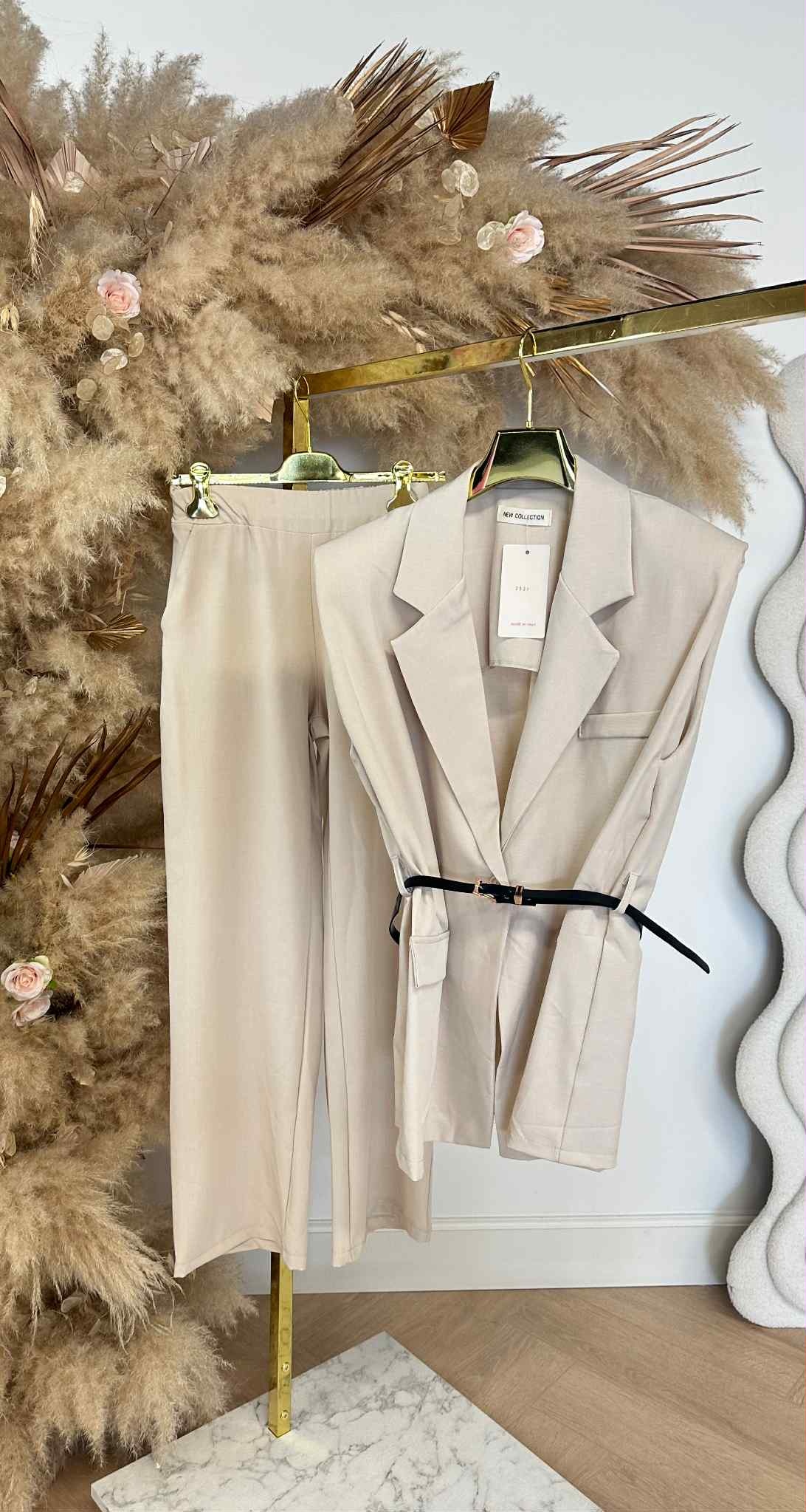 GILET + BELT SET LIGHT BEIGE