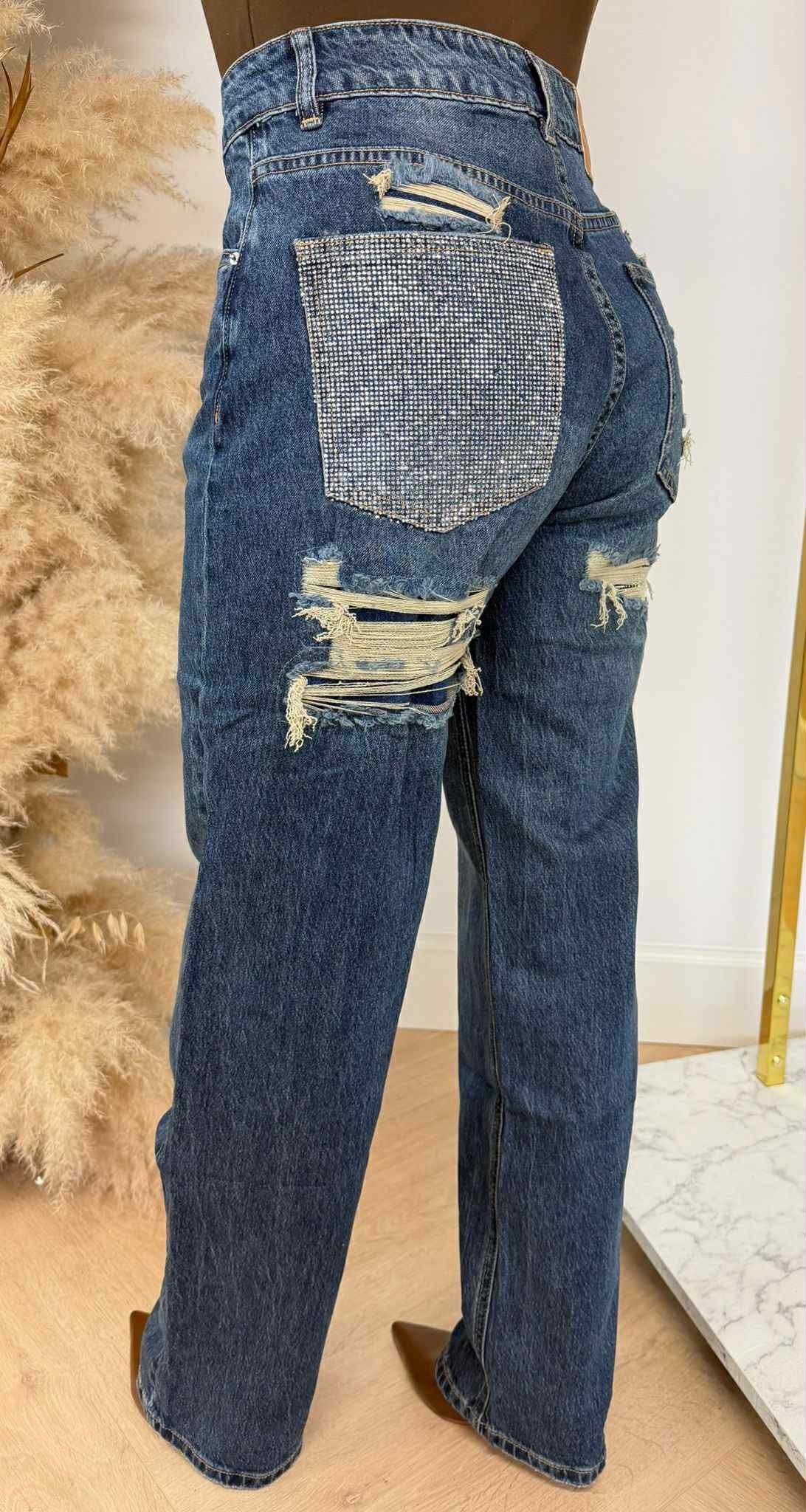 GLITTER POCKET JEANS T63-2 DENIMBLUE GLITTER POCKET JEANS T63-2 DENIMBLUE