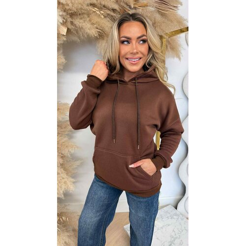 BASIC FLEECE HOODIE 898101 CHOCO