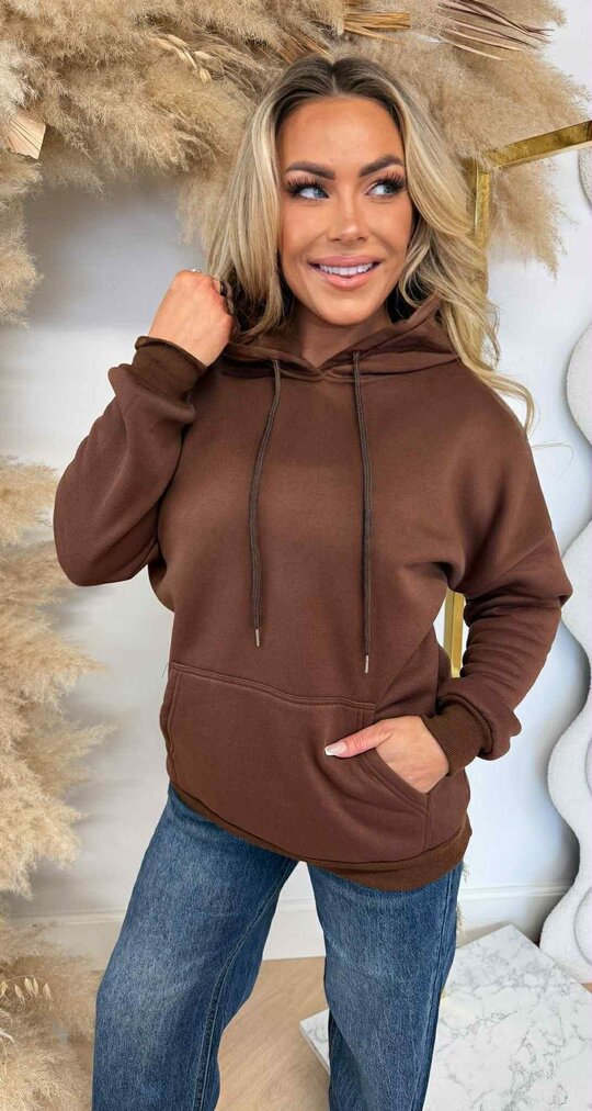BASIC FLEECE HOODIE 898101 CHOCO BASIC FLEECE HOODIE 898101 CHOCO