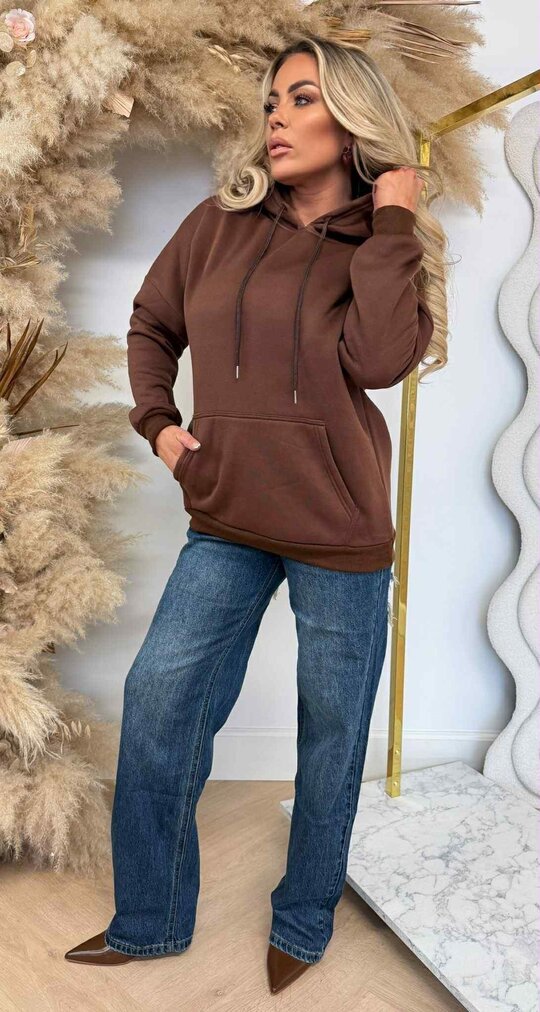 BASIC FLEECE HOODIE 898101 CHOCO BASIC FLEECE HOODIE 898101 CHOCO