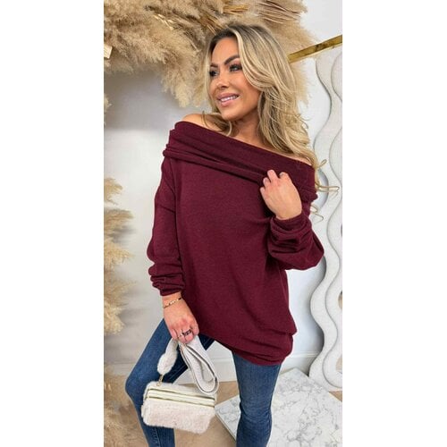 STIKSEL OMSLAG SOFT SWEAT BORDEAUX