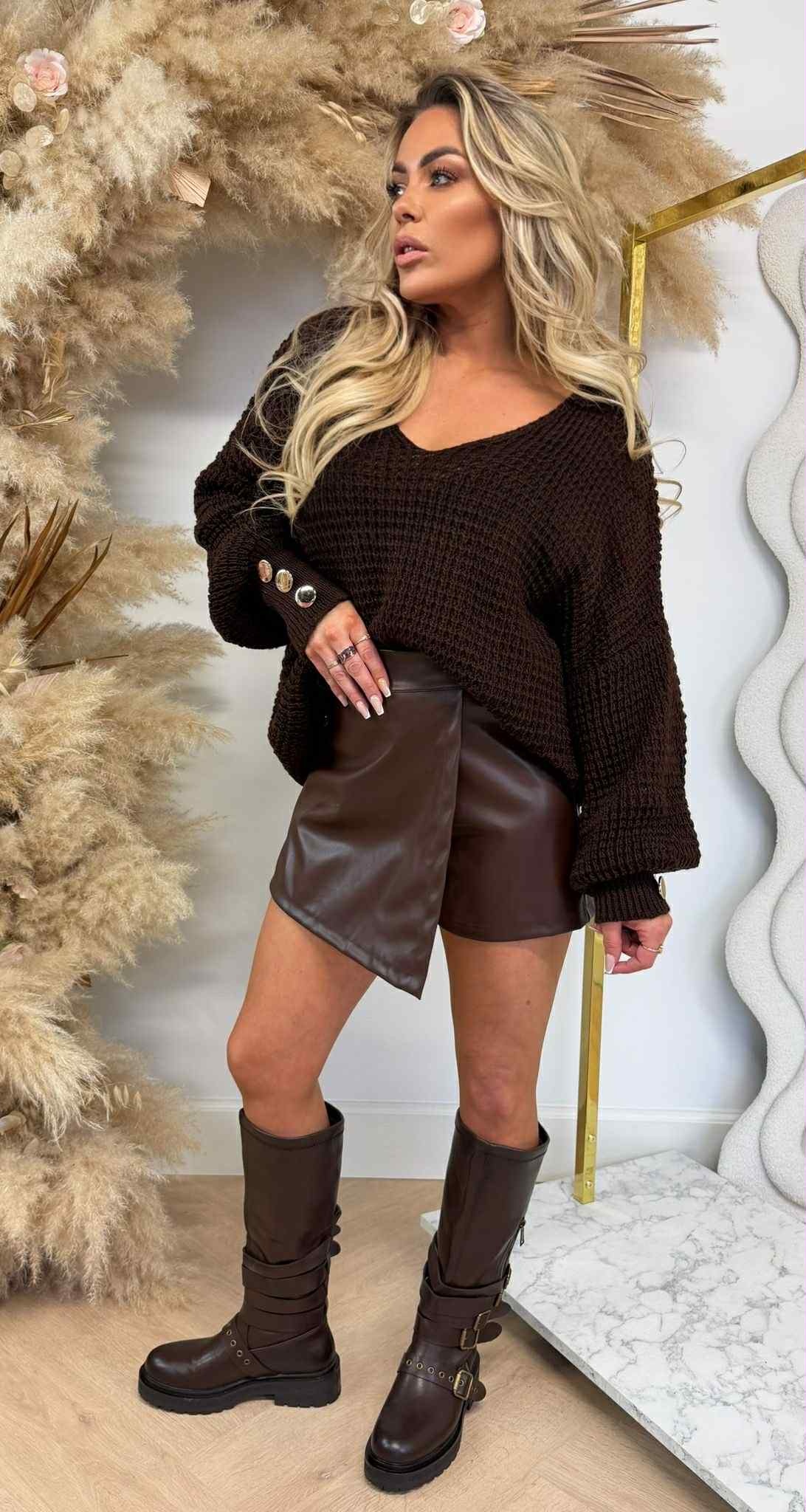 KNITTED BUTTON TRUI CHOCO KNITTED BUTTON TRUI CHOCO