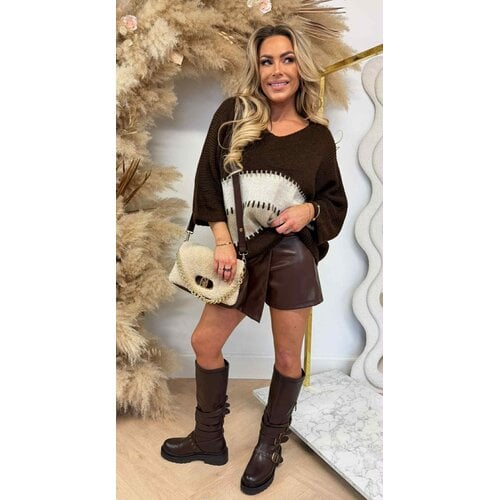 STIKKIE STRIPE SWEAT 86300 CHOCO/BEIGE