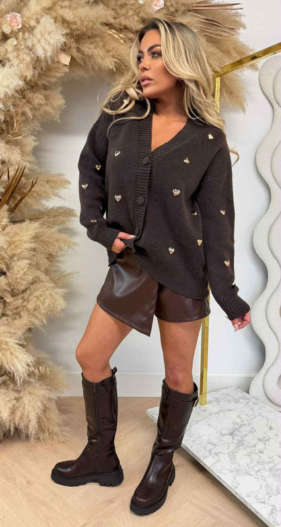 HARTJES KNITTED VEST/SWEAT 997 CHOCO HARTJES KNITTED VEST/SWEAT 997 CHOCO