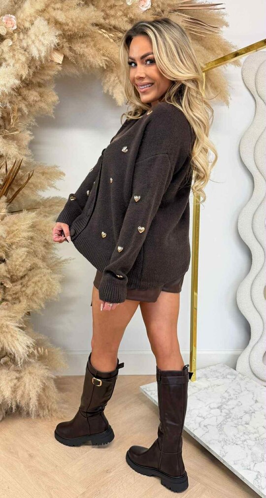 HARTJES KNITTED VEST/SWEAT 997 CHOCO HARTJES KNITTED VEST/SWEAT 997 CHOCO
