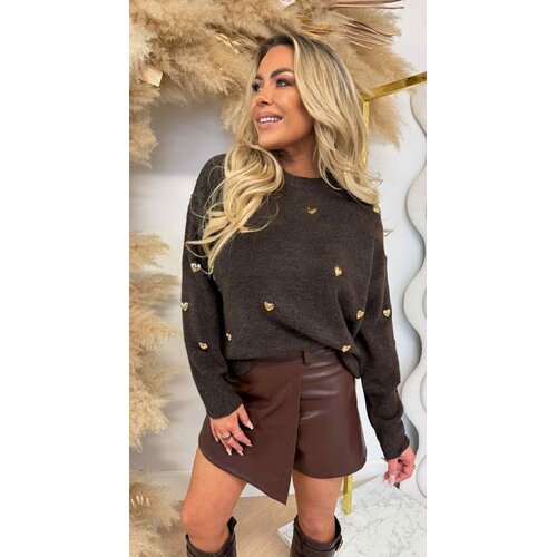 GOLDY HEART SWEAT AM763 CHOCO GOLDY HEART SWEAT AM763 CHOCO