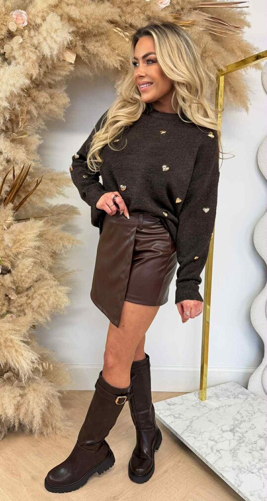 GOLDY HEART SWEAT AM763 CHOCO