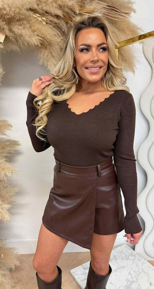 SCHULP BASIC RIB TOP 98013-5 CHOCO SCHULP BASIC RIB TOP 98013-5 CHOCO